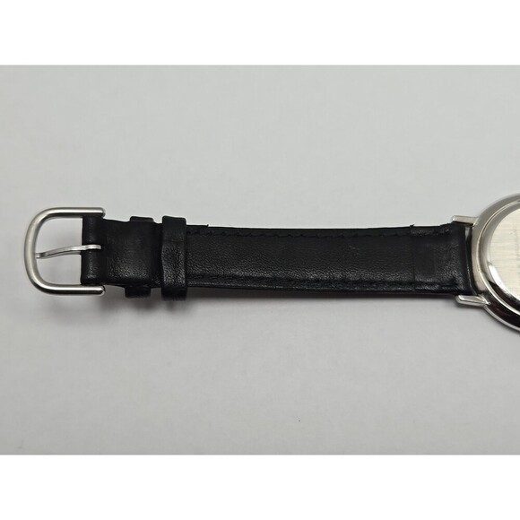 Ole Mathiesen Copenhagen Swiss Made Quartz Dress Watch Black Leather New Battery - Picture 9 of 11